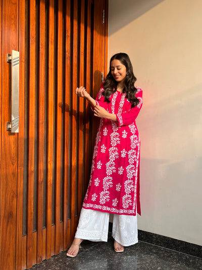Nishtha Seth in Noor rayon designer kurta RangrezaEthnic Pink XS 