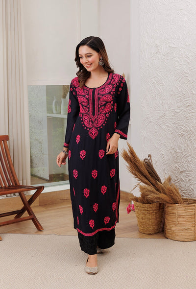 Aasma rayon designer kurta RangrezaEthnic Pink XS 