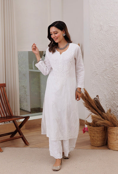 Mia dobby cotton kurta RangrezEthnic White XS 