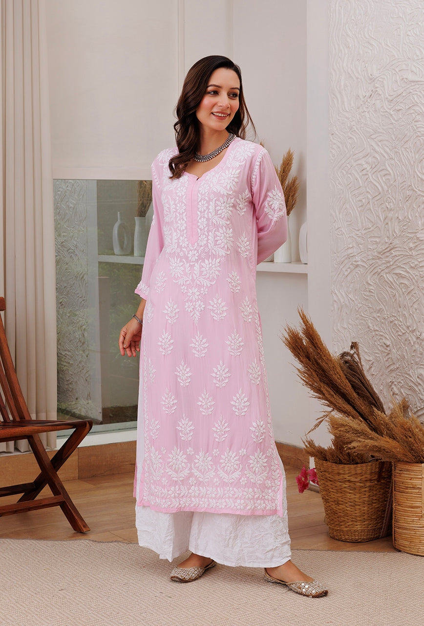 Rubina modal kurta RangrezaEthnic Baby pink XS 