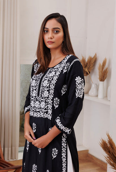 Zarah chikankari Modal kurta RangrezaEthnic 