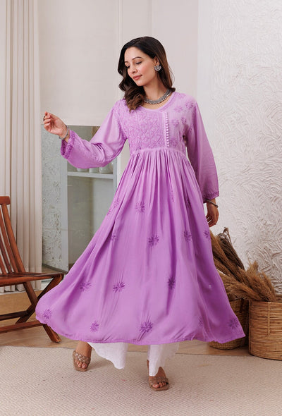 Amaira modal gown RangrezEthnic Lavender XS 