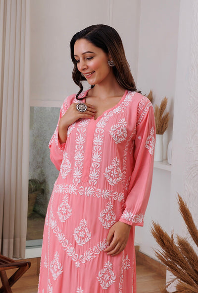 Sunehri chikankari Modal kurta RangrezaEthnic 