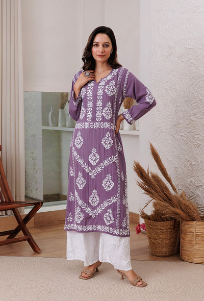 Sunehri chikankari Modal kurta RangrezaEthnic 