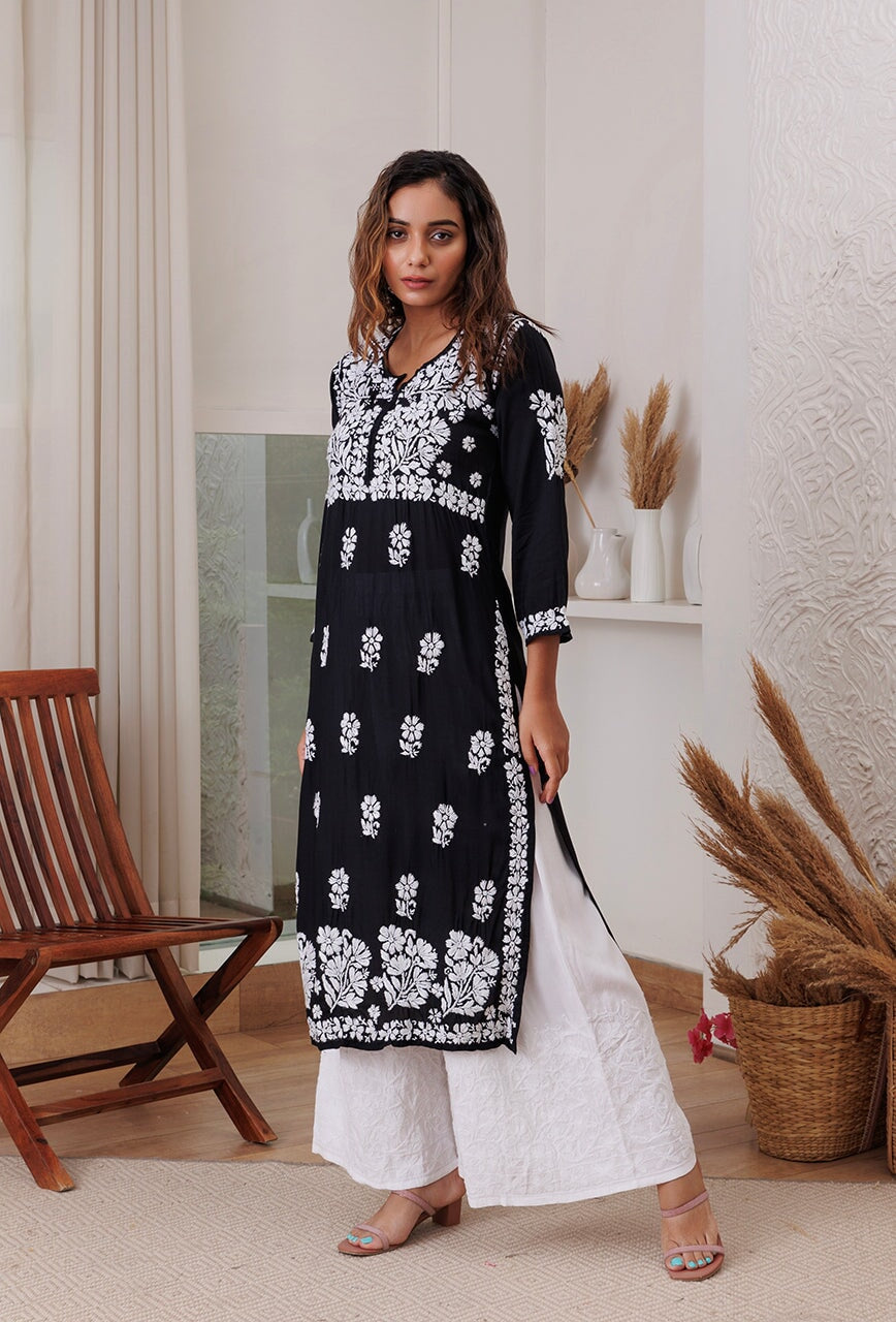 Lolita chikankari Modal kurta RangrezaEthnic 