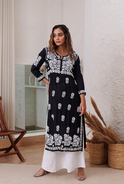 Lolita chikankari Modal kurta RangrezaEthnic 