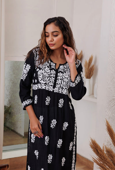 Lolita chikankari Modal kurta RangrezaEthnic 