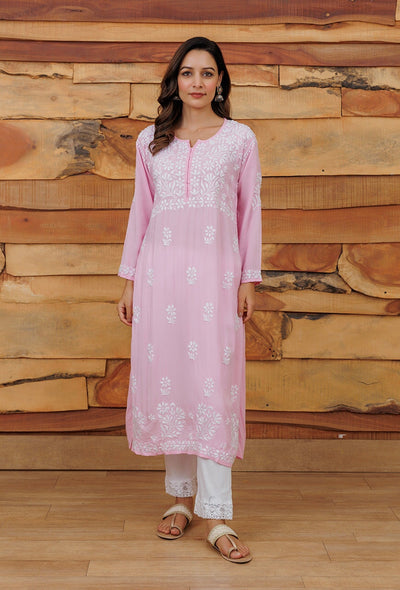 Lolita chikankari Modal kurta RangrezaEthnic 