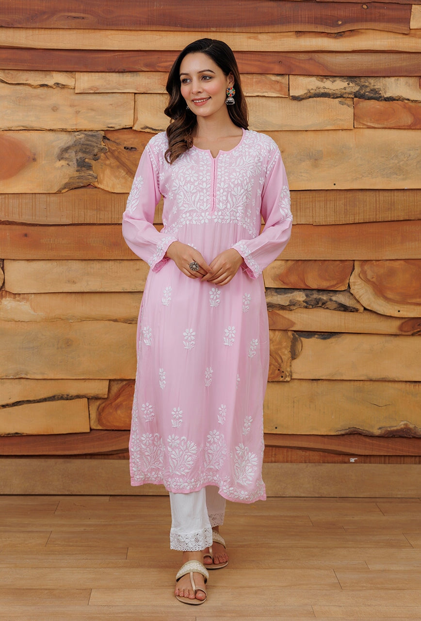 Lolita chikankari Modal kurta RangrezaEthnic 