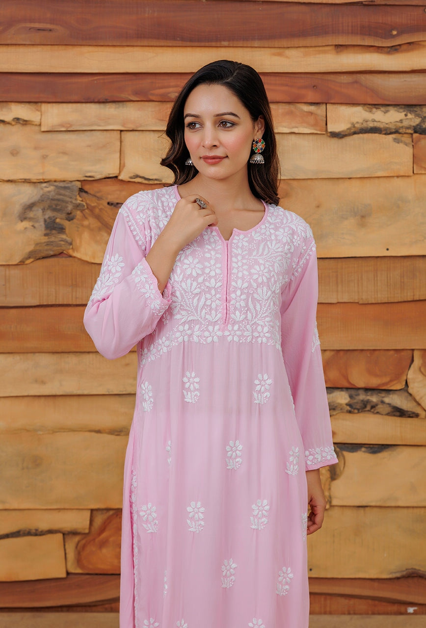 Lolita chikankari Modal kurta RangrezaEthnic 