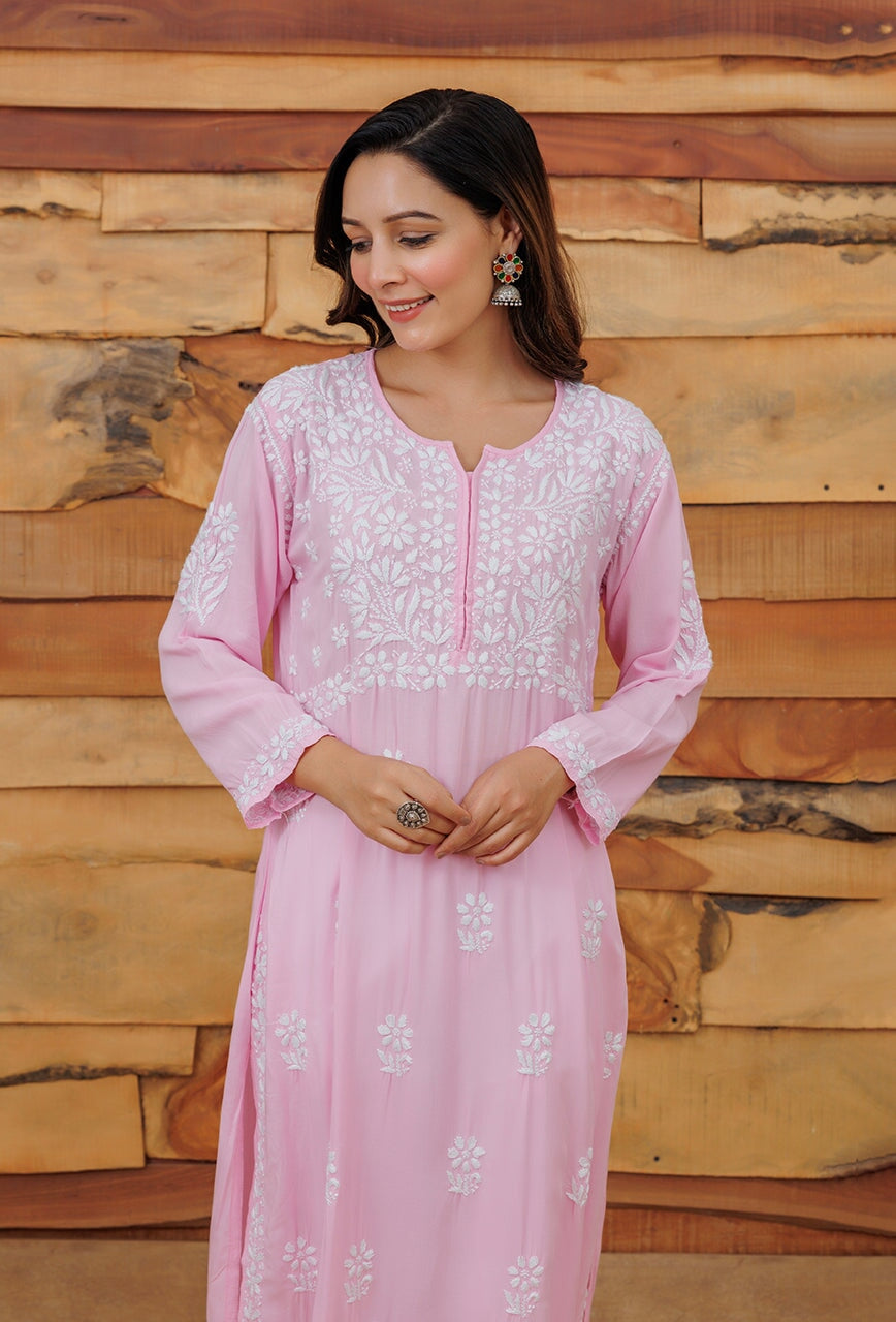 Lolita chikankari Modal kurta RangrezaEthnic 