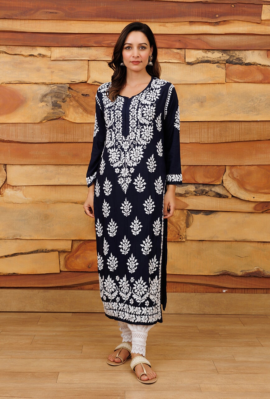 Rubina modal kurta RangrezaEthnic Blue XS 