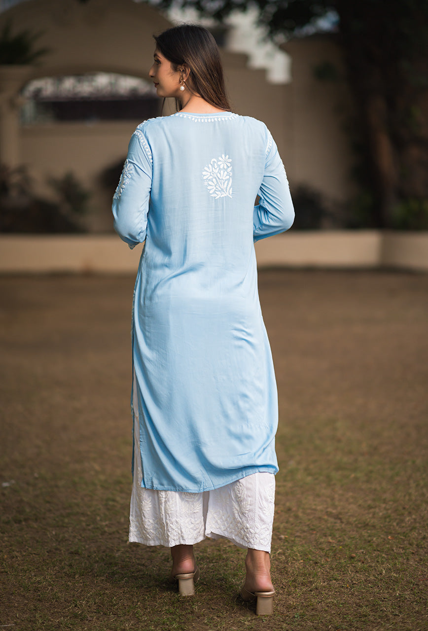 Lolita women blue chikankari Modal kurta