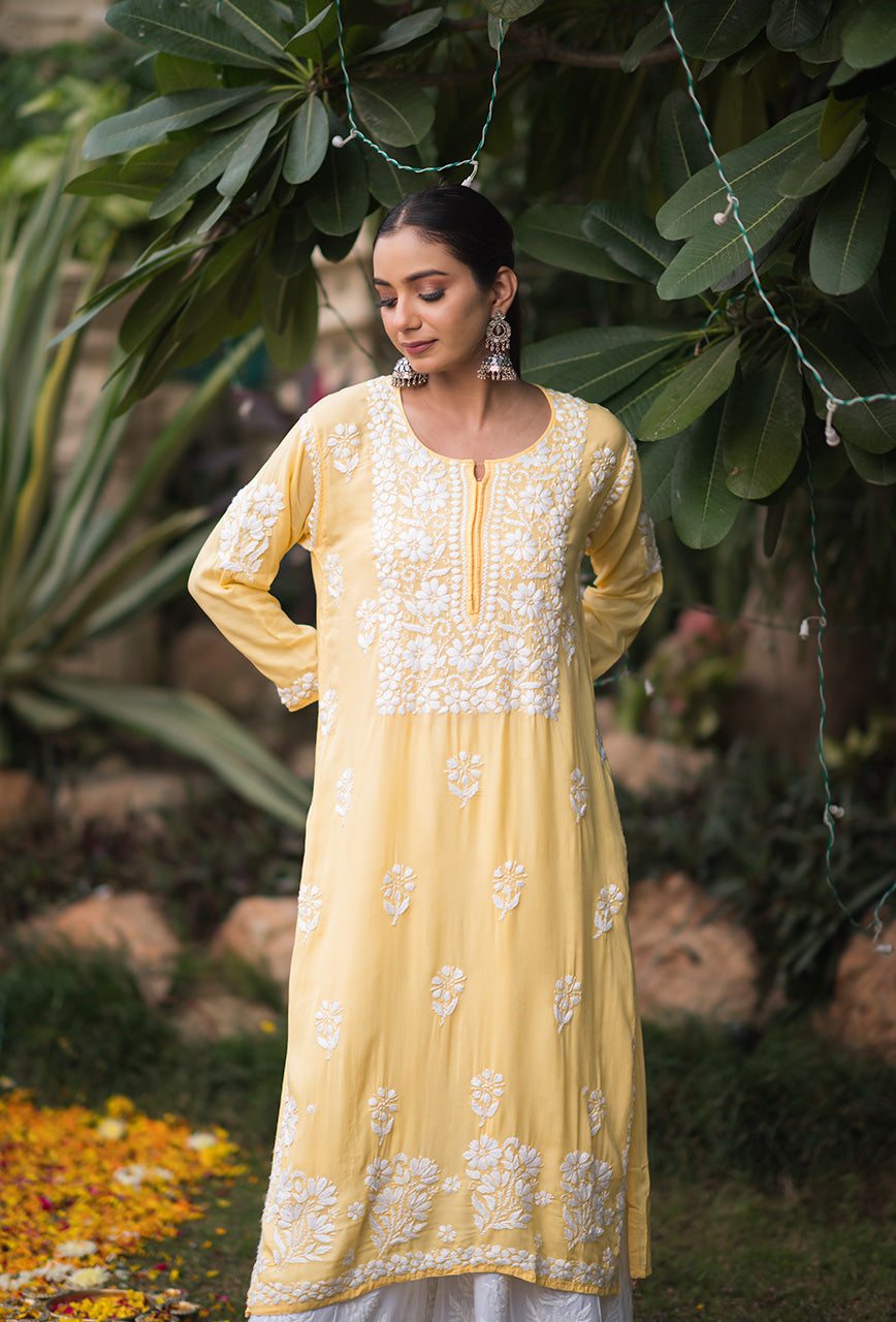 Zarah chikankari Modal kurta