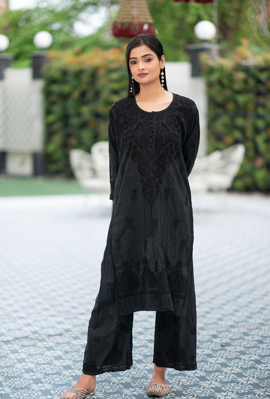 Patola dobby cotton kurta palazzo set