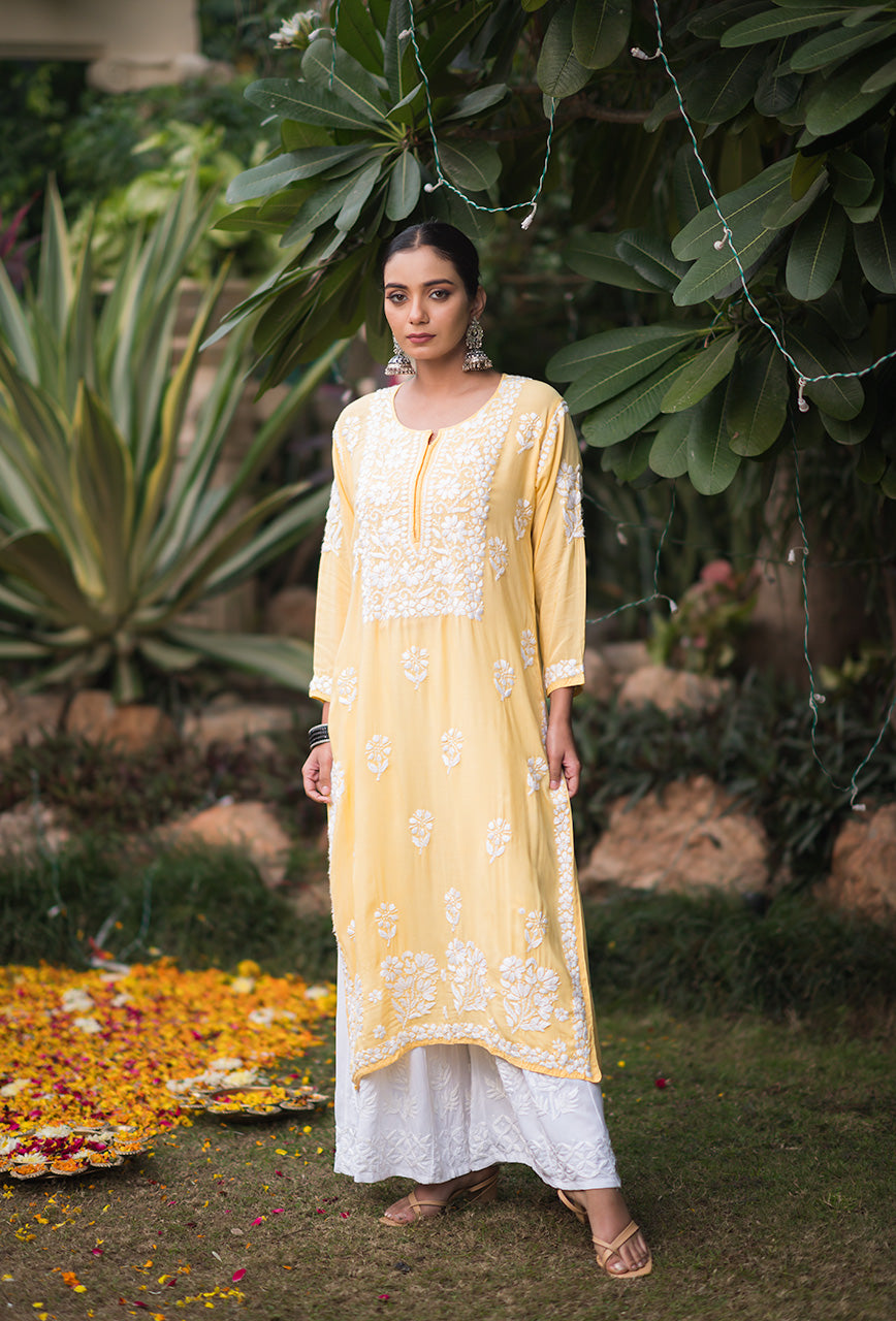 Zarah chikankari Modal kurta