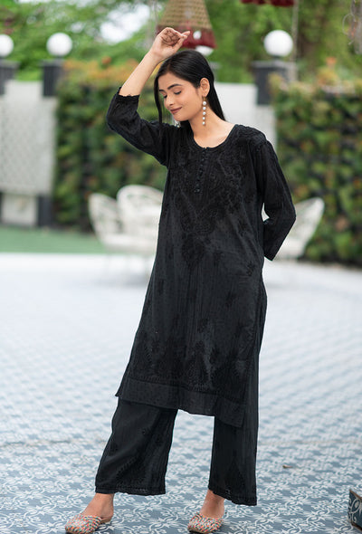 Patola dobby cotton kurta palazzo set