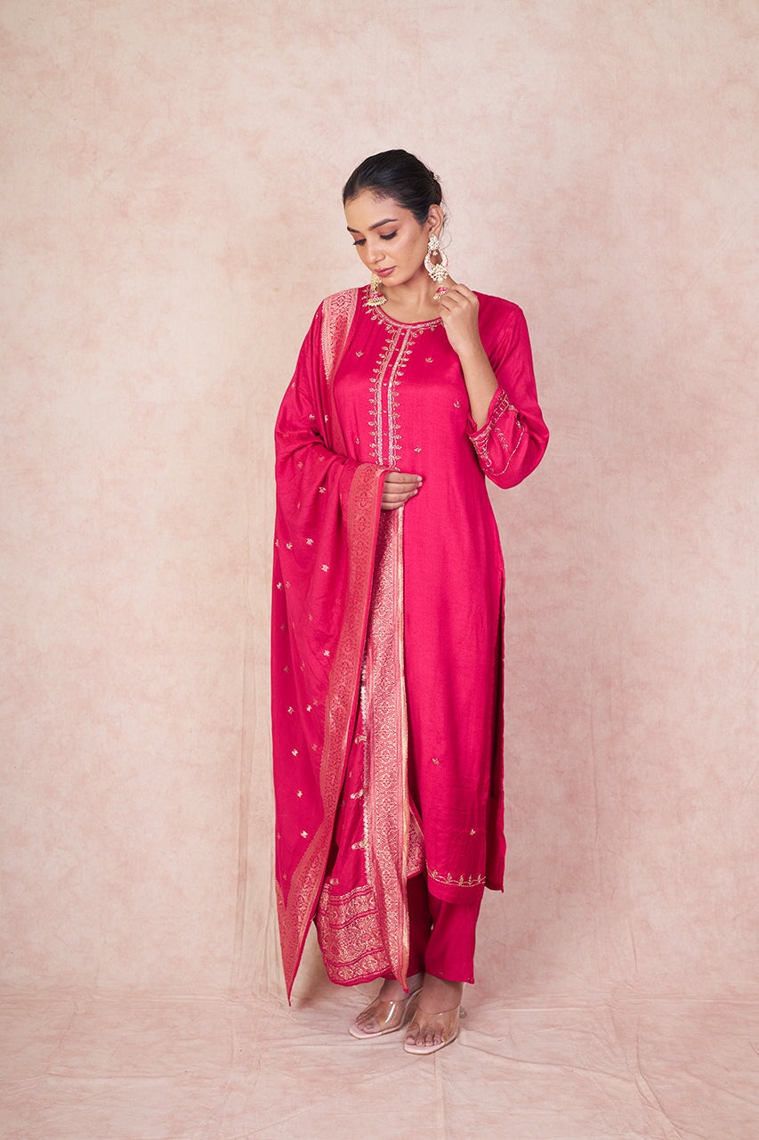 Red silk RangrezaEthnic 