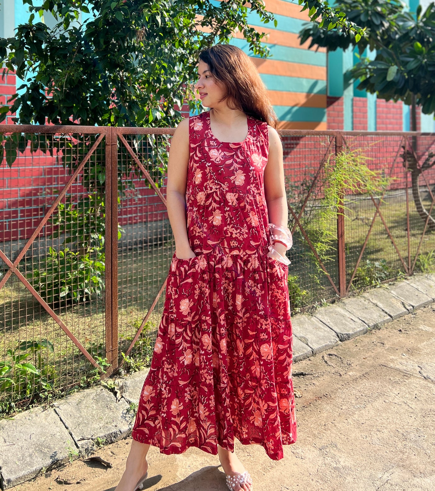 Laal phool dress