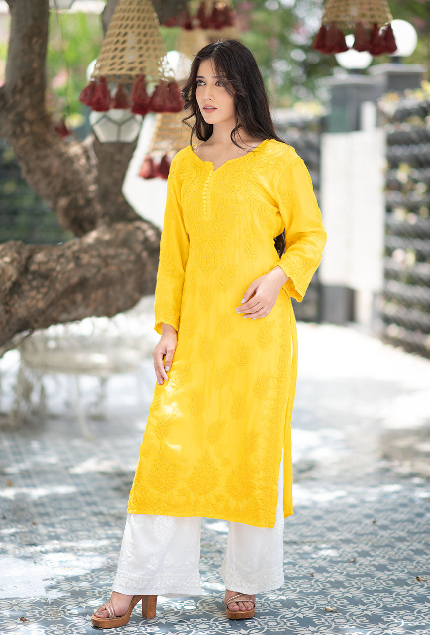 Noorani muslin mukaish kurta