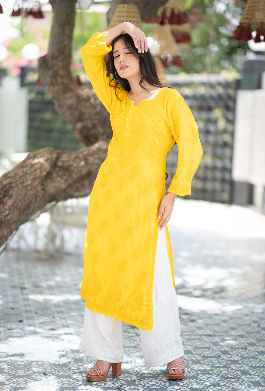 Noorani muslin mukaish kurta