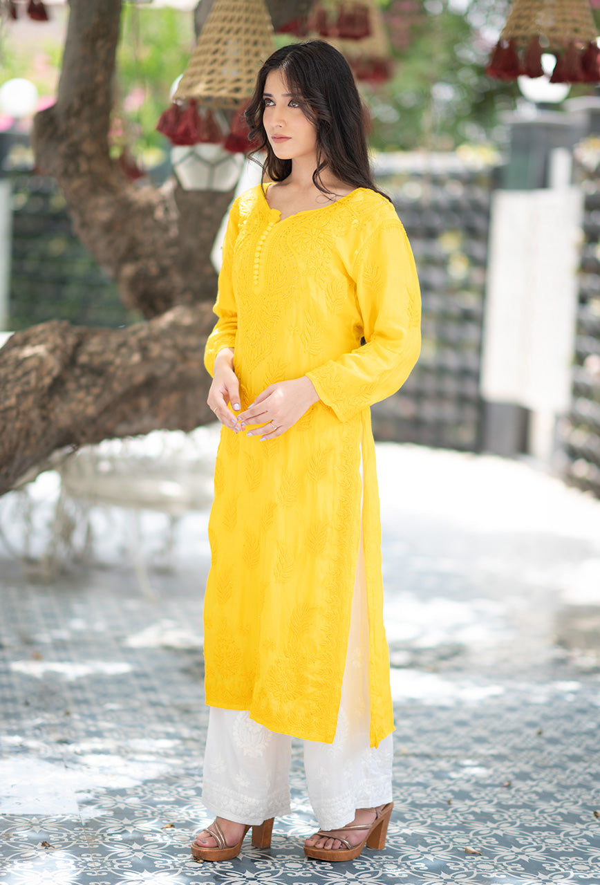 Noorani muslin mukaish kurta