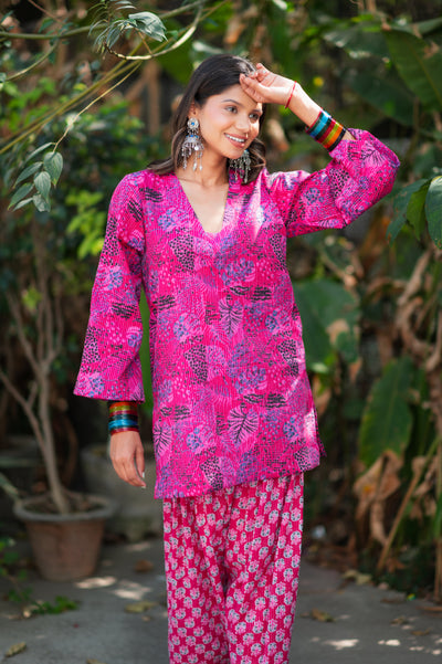 Pink glory kurta set
