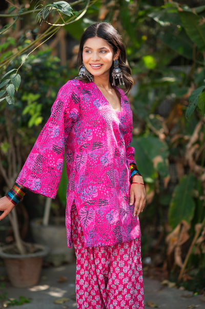 Pink glory kurta set