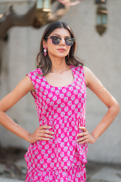 Pink kantha dress