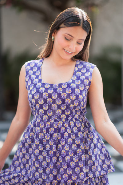 Purple kantha dress