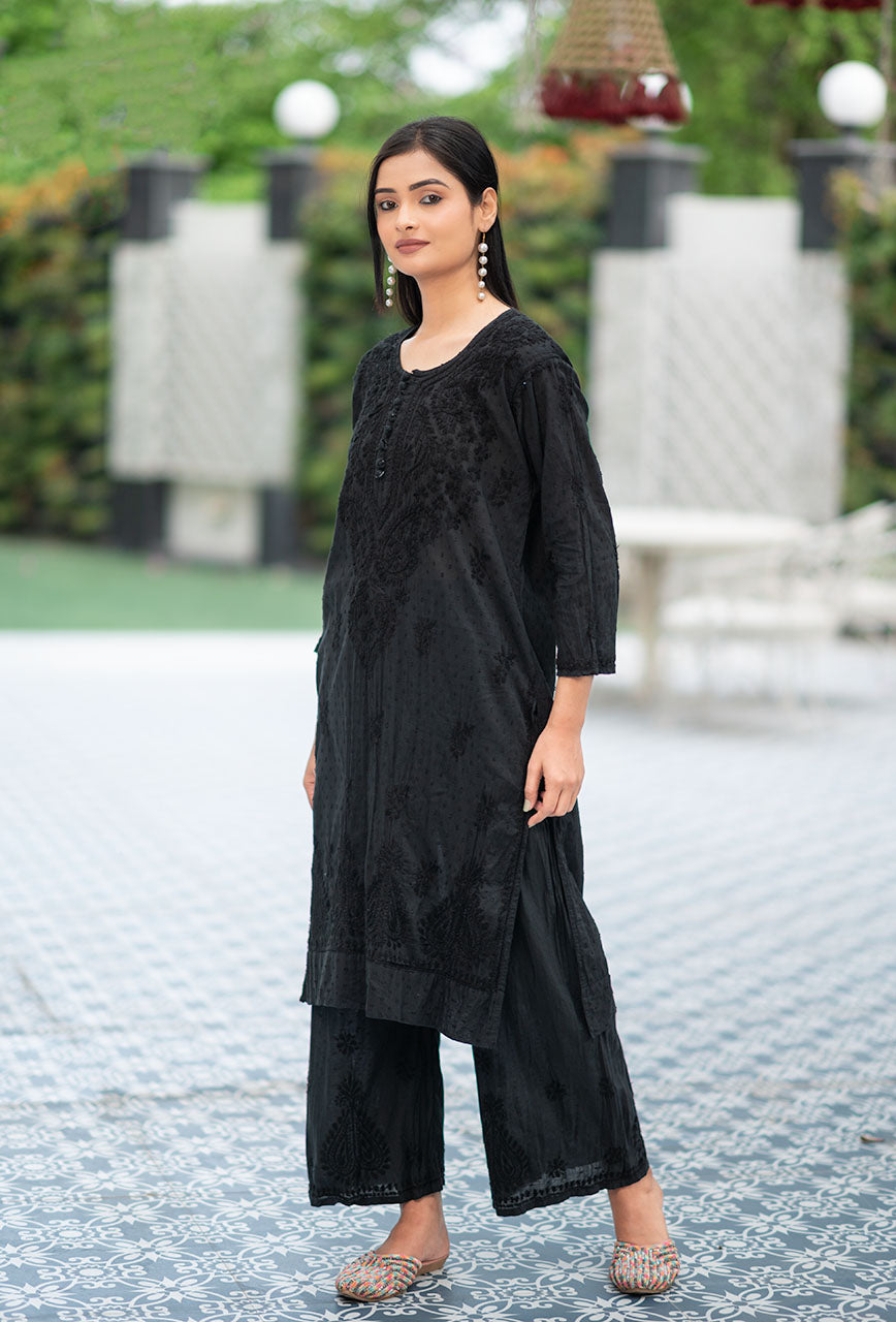 Patola dobby cotton kurta palazzo set