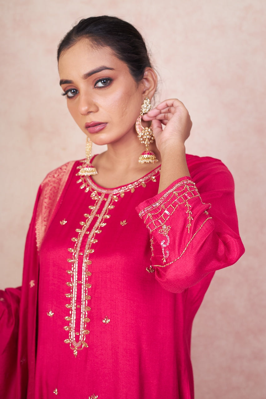 Red silk RangrezaEthnic 