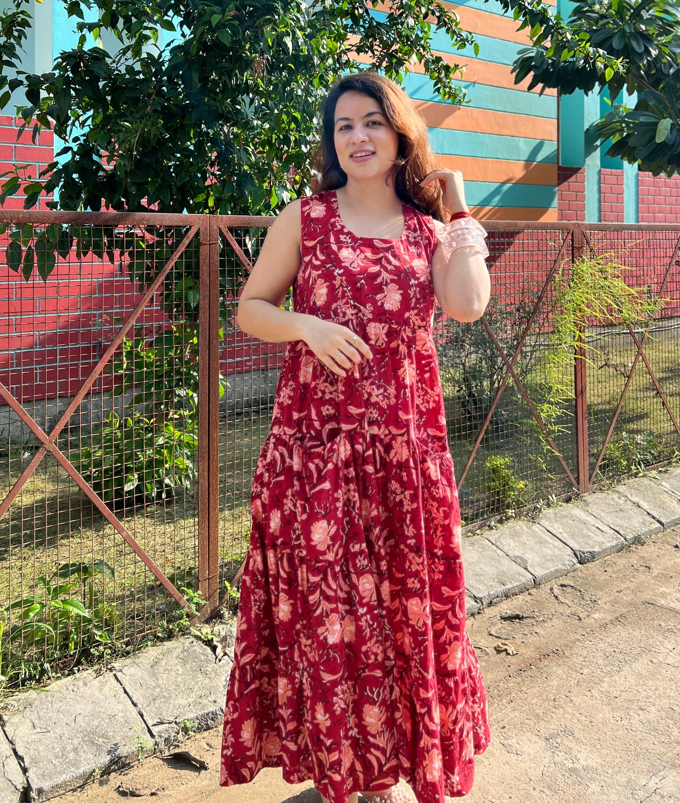 Laal phool dress