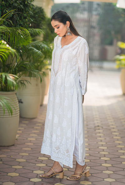 Roop Muslin mukaish white