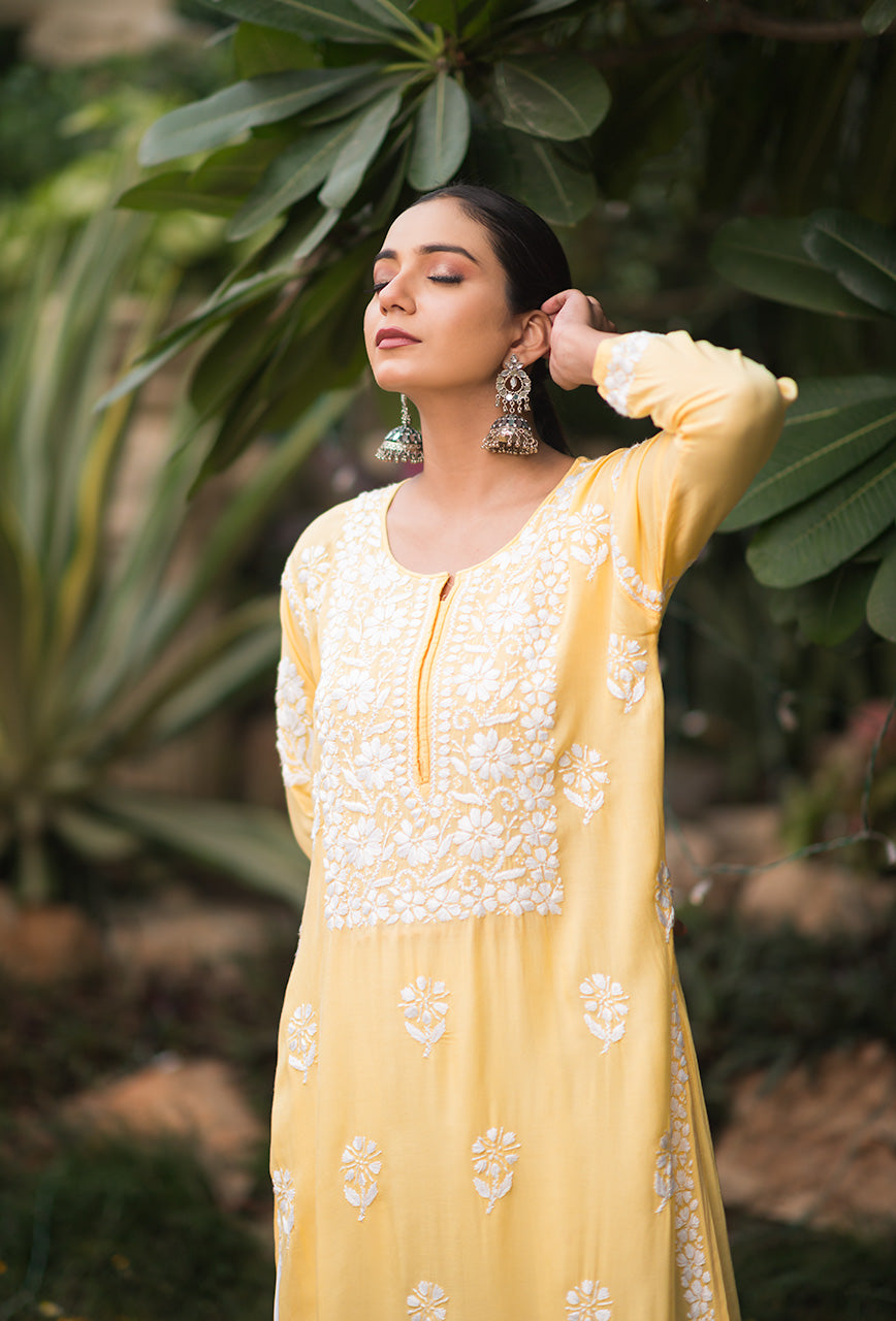 Zarah chikankari Modal kurta