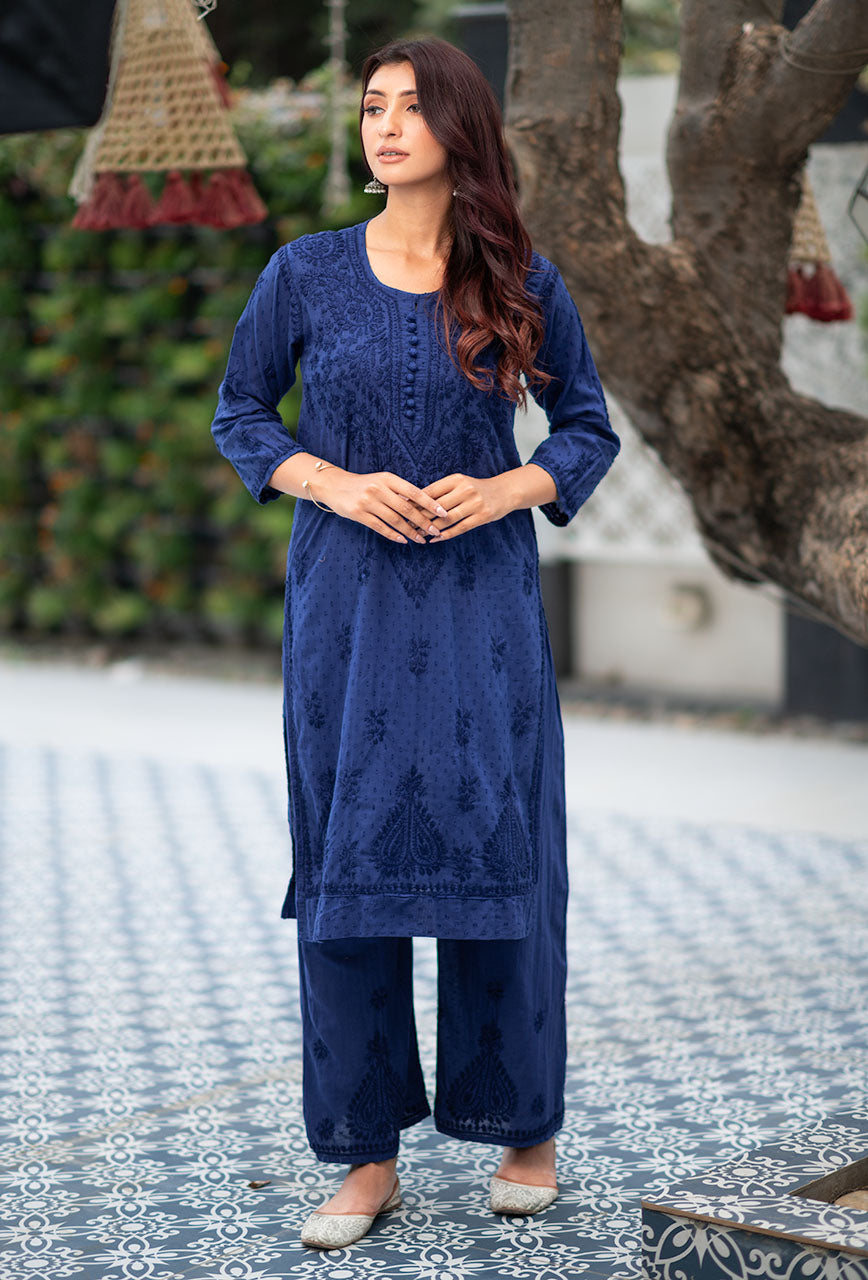 Patola dobby cotton kurta palazzo set