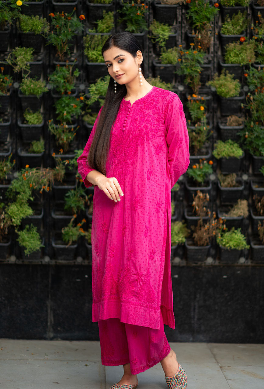 Patola dobby cotton kurta palazzo set