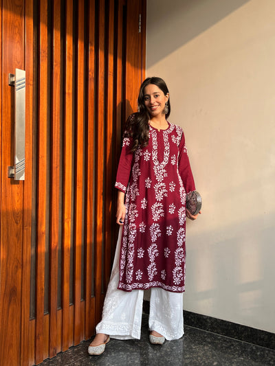 Nishtha Seth in Noor rayon designer kurta RangrezaEthnic Maroon XS 