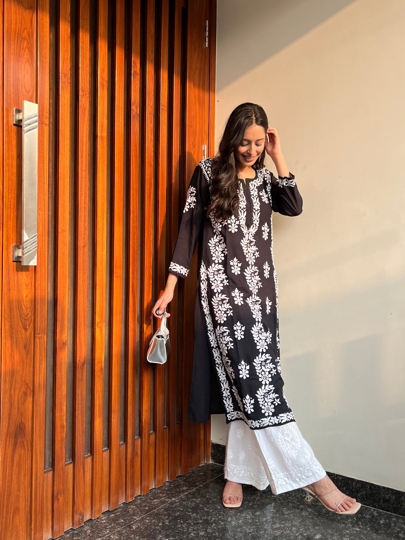 Nishtha Seth in Noor rayon designer kurta RangrezaEthnic Black XS 