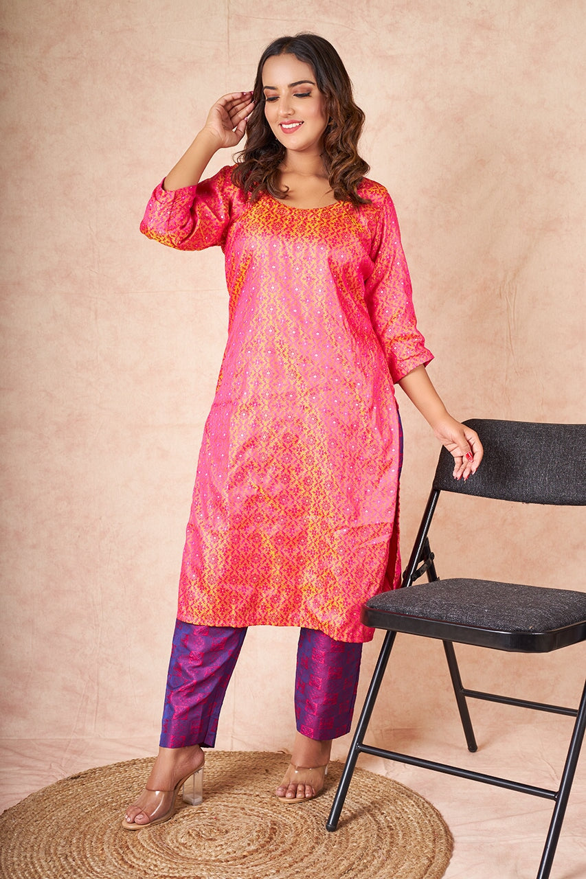 Ruhi banarsi silk kurta RangrezEthnic 