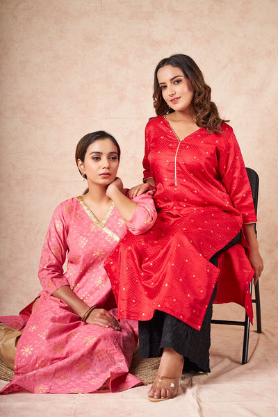 Laali banarsi silk kurta RangrezEthnic 