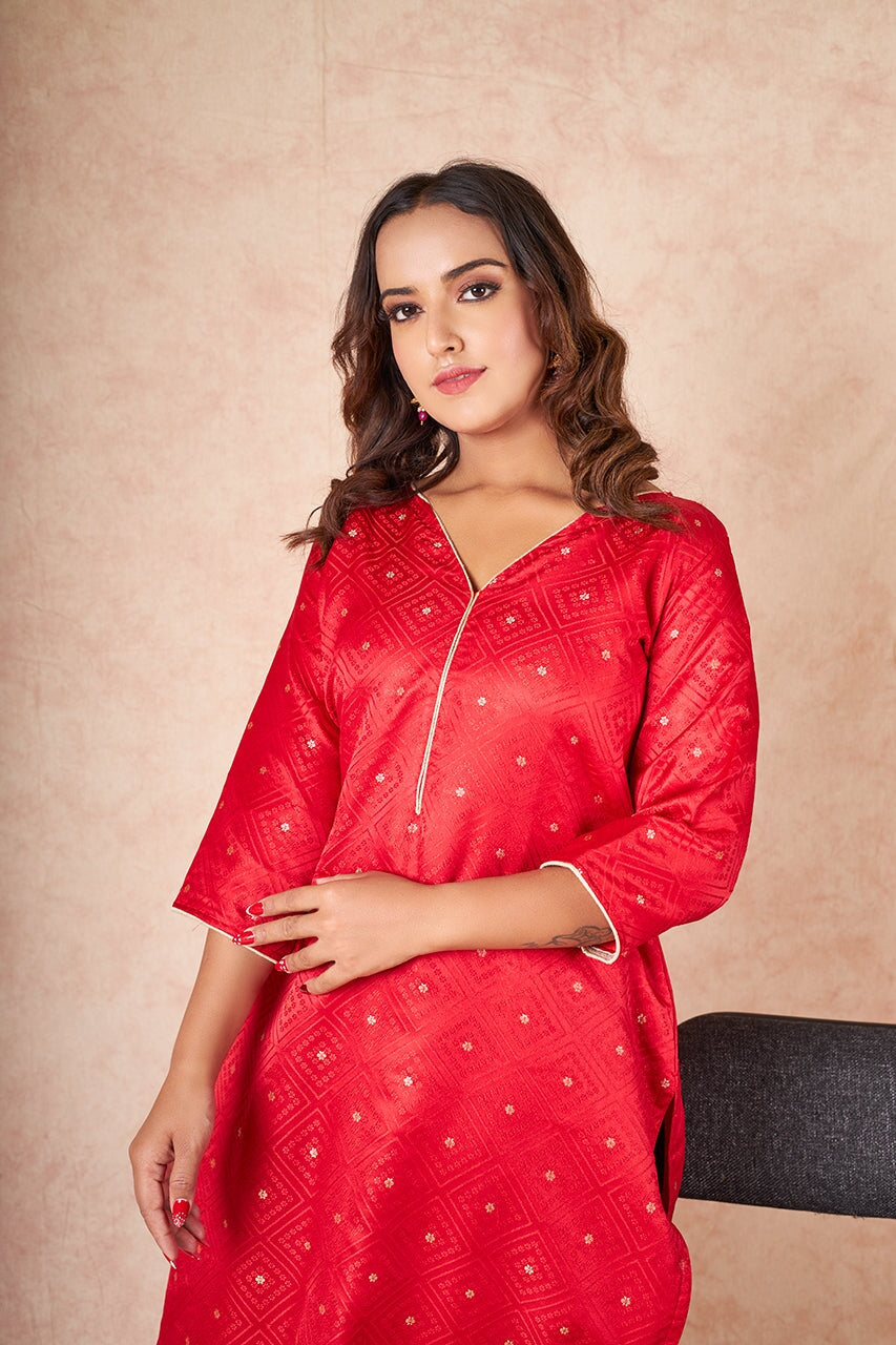 Laali banarsi silk kurta RangrezEthnic 