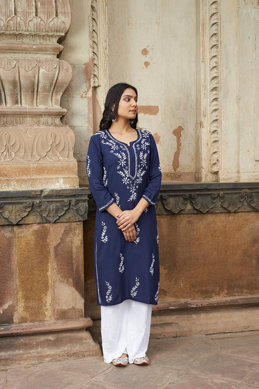 Saundarya rayon kurta RangrezaEthnic Dark Blue XS 