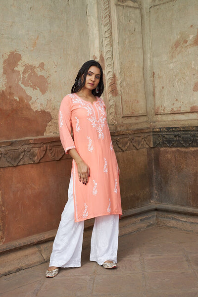 Saundarya rayon kurta RangrezaEthnic Peach XS 