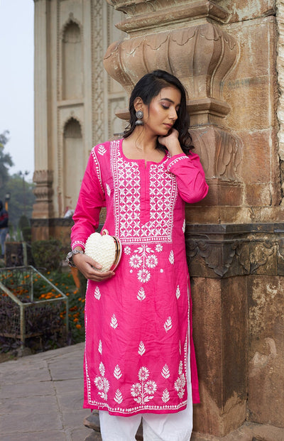 Alifa cotton kurta RangrezaEthnic Pink XS 