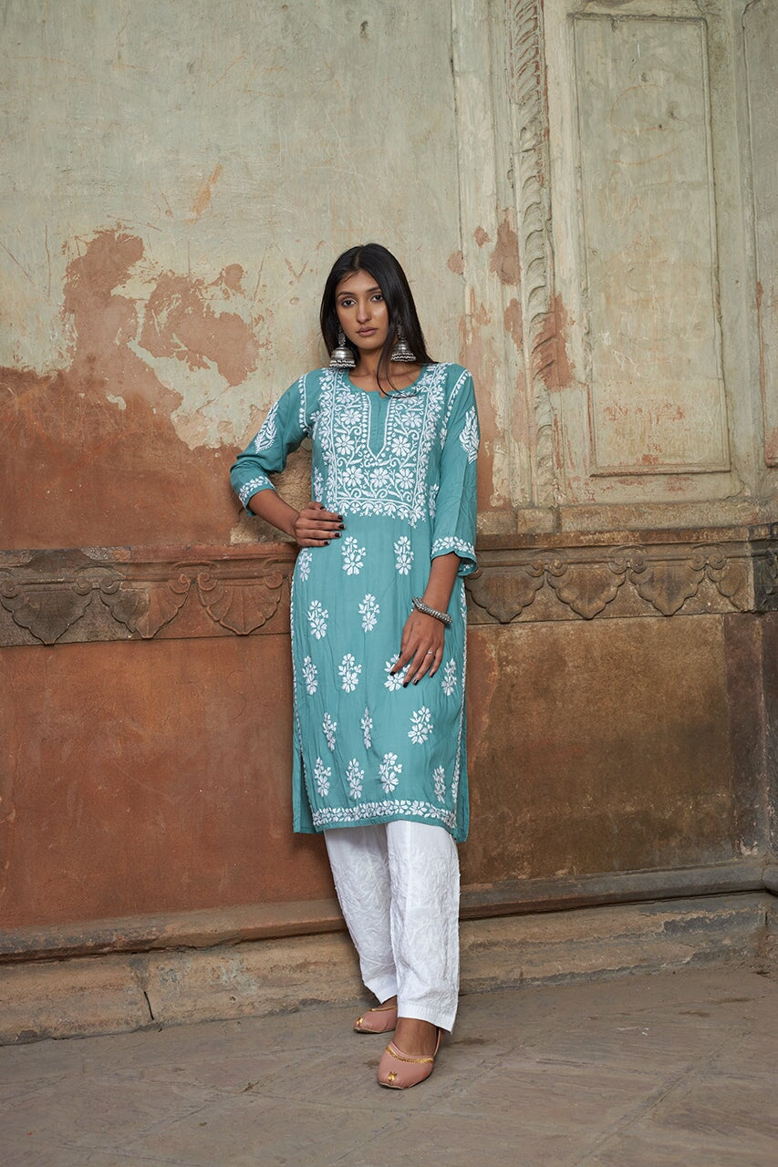 Nayala modal kurta RangrezaEthnic Teal XS 