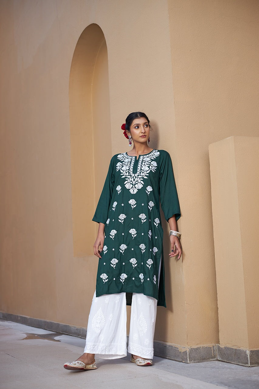 Zaina rayon kurta RangrezaEthnic 