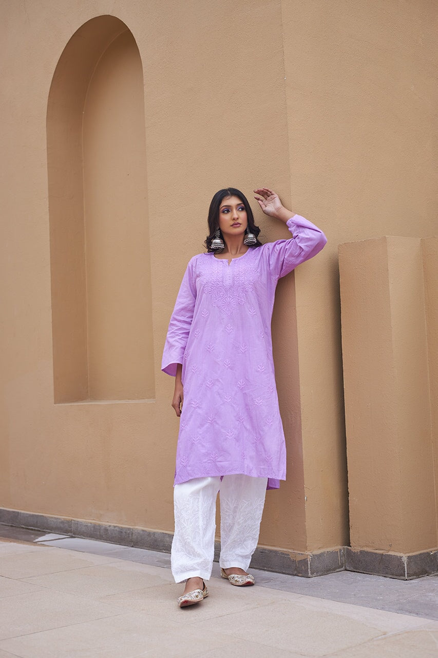 Zubaida cotton kurta RangrezaEthnic Lavender XS 