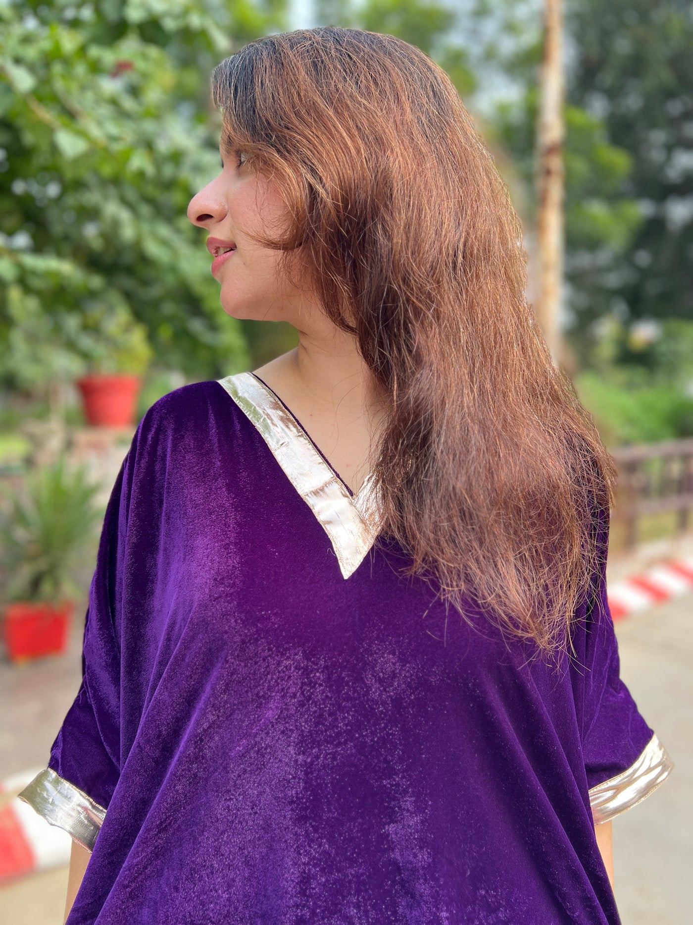 Berry Velvet Kurta Set