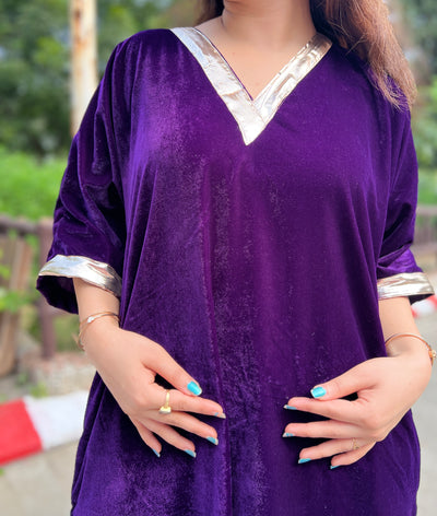 Berry Velvet Kurta Set